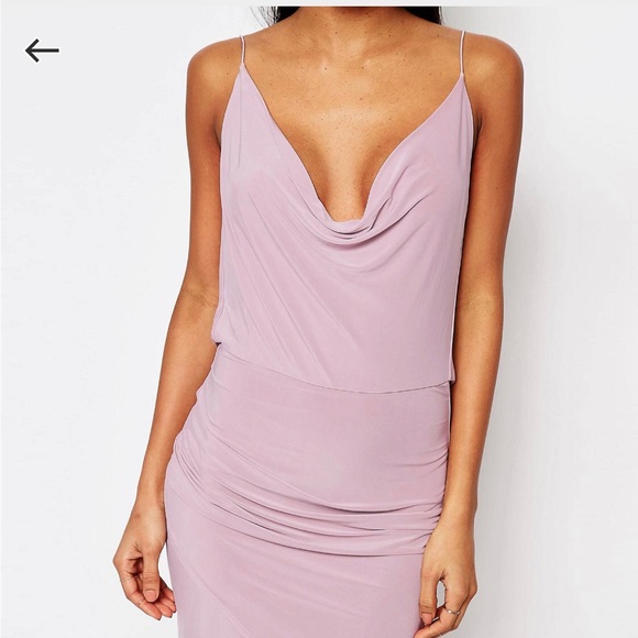 Lilac lavender Cowl Front and Back Dress - Picture 2 of 6